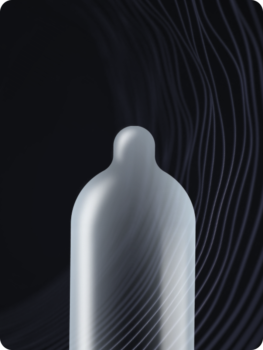 condom with black background