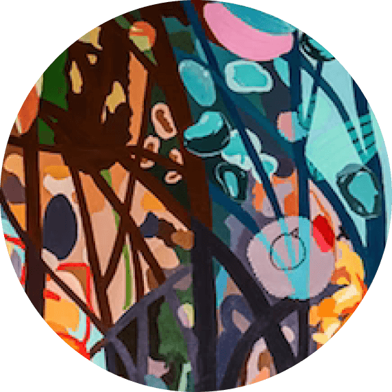 Abstract art with colorful geometric shapes and patterns