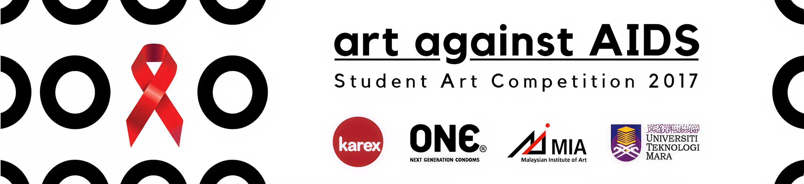 Banner for 'Art Against AIDS Student Art Competition 2017' with logos of participating organizations.